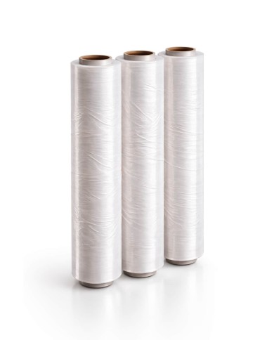 FILM PALETIZAR MANUAL 23 MY BLANCO  ESTANDAR. ANCHO 500 mm. *** RECICLADO 60%