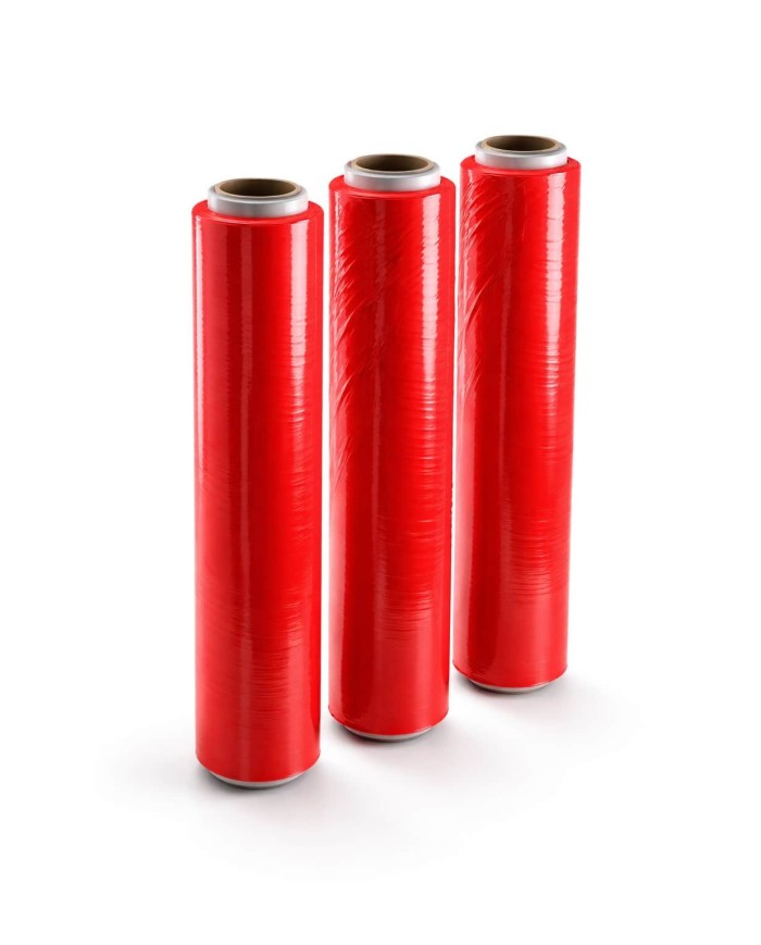 FILM PALETIZAR MANUAL 23 MY ROJO  ESTANDAR. ANCHO 500 mm ***