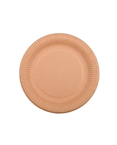Prato de Cartão Kraft Antigordura 18 cm (1 pacote de 10 unidades)