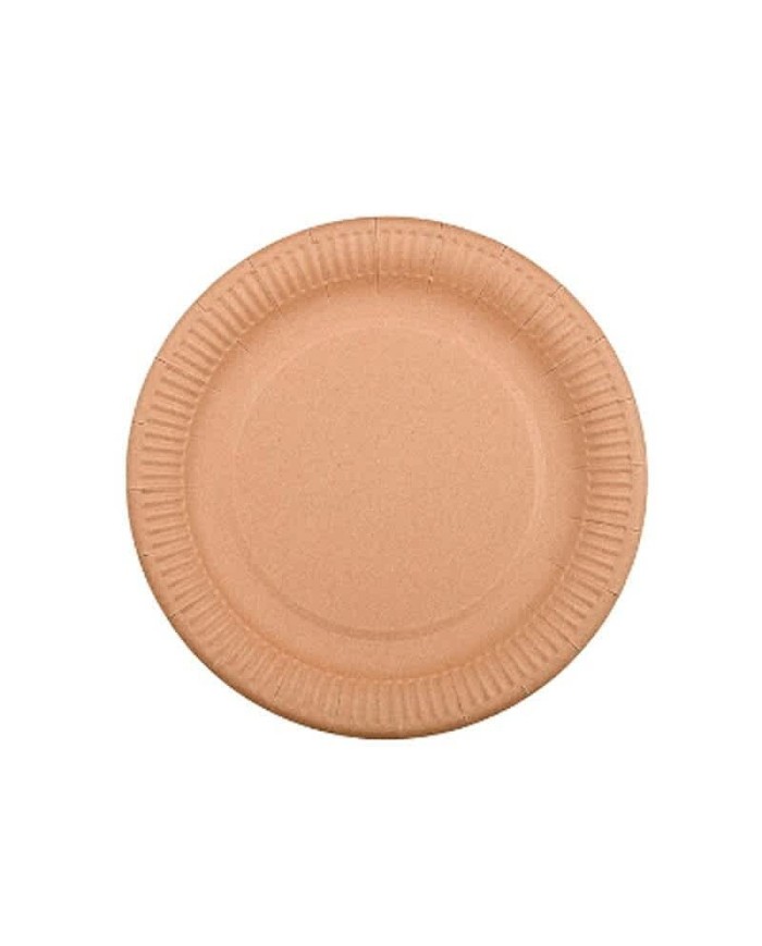 Prato de Cartão Kraft Antigordura 18 cm (1 pacote de 10 unidades)