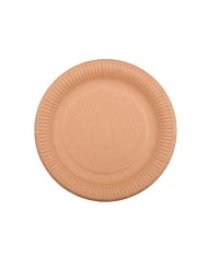 Plato Cartón Kraft Antigrasa 18cm - 10 unidades