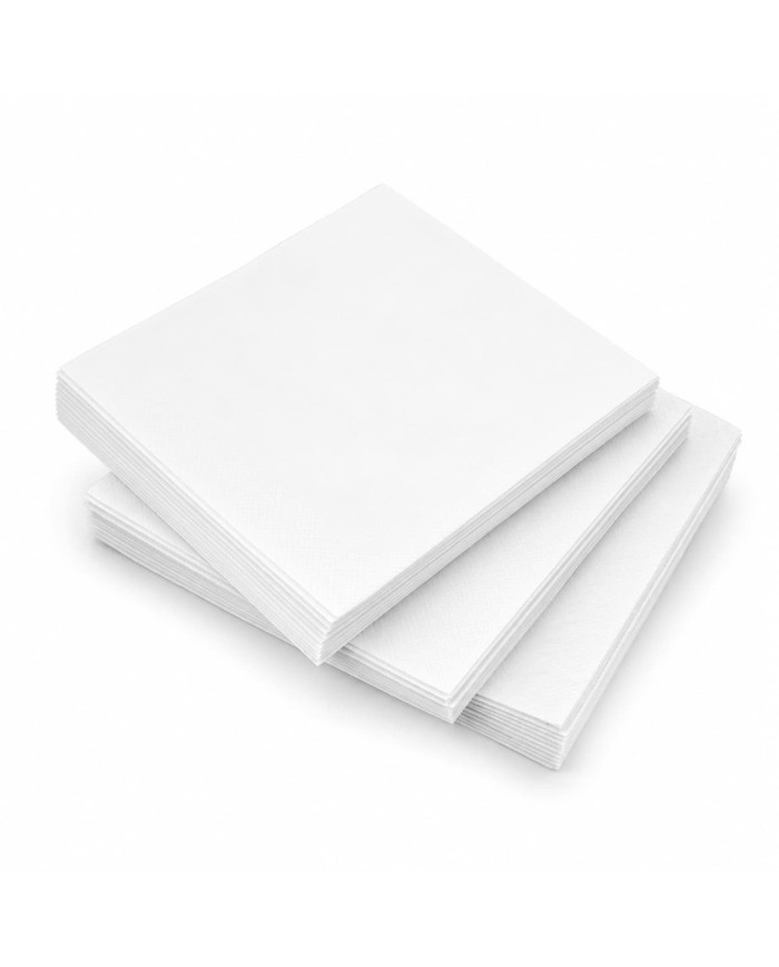 Guardanapos 20x20cm Brancos Folha Dupla (100 unidades)