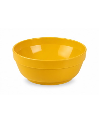 Taça em PBT de 450 cc. Amarelo-mostarda, livre de BPA e reutilizável.