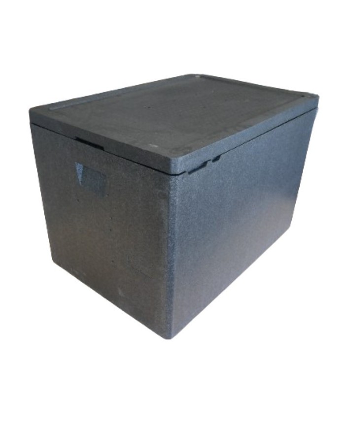 CONTENEDOR ISOTERMICO + TAPA MAXI POLIPROPILENO NEGRO EPP130 CAJA 750X510X51****