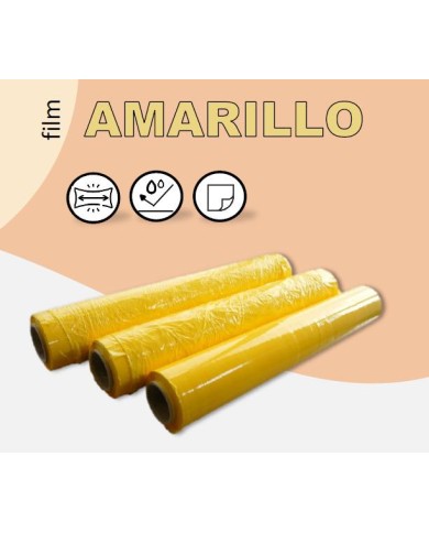FILM PALETIZAR MANUAL 23 MICRAS AMARILLO ESTANDAR  MANDRIL 50 MMM ***