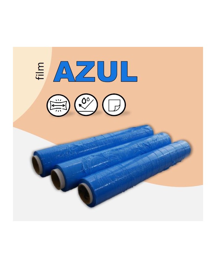 FILM PALETIZAR MANUAL 23 MICRAS AZUL ESTANDAR  MANDRIL 50 MMM***