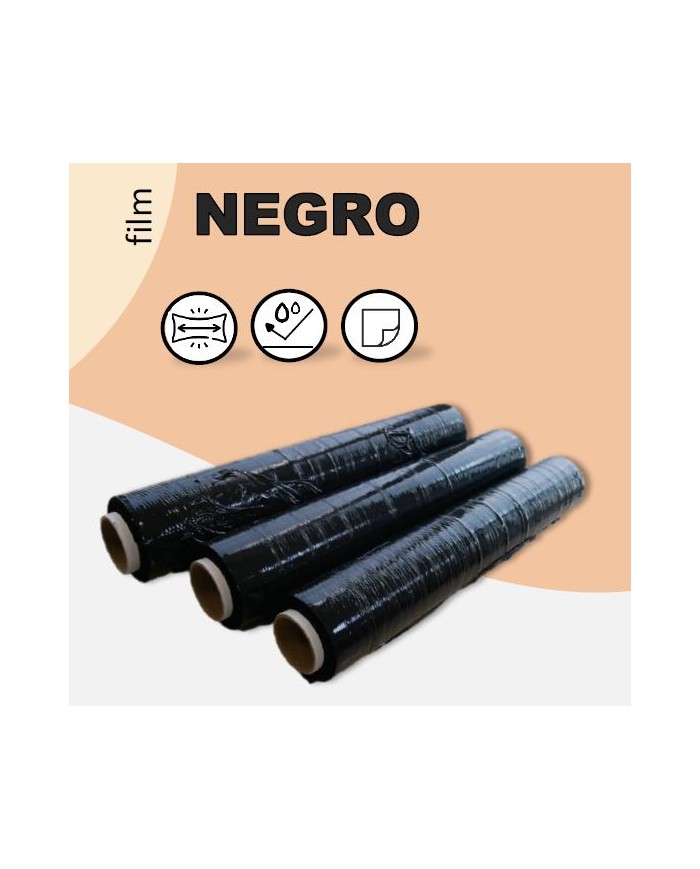 Film Paletizar Manual 23 Micras NEGRO, 60% reciclado