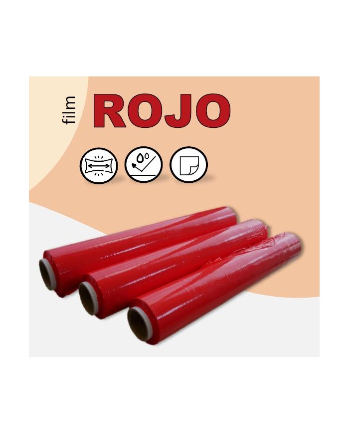 FILM PALETIZAR MANUAL 23 MY ROJO  ESTANDAR. ANCHO 500 mm ***