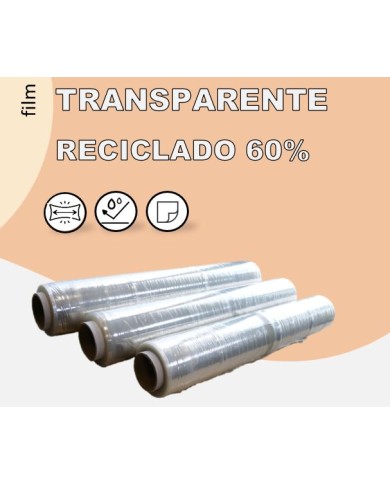 FILM PALETIZAR MANUAL 23 MY TRANSP.  ESTANDAR. ANCHO 500 mm. RECICLADO 60%***