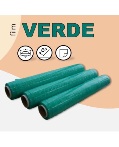 Film Paletizar Manual 23 Micras VERDE,  60% reciclado