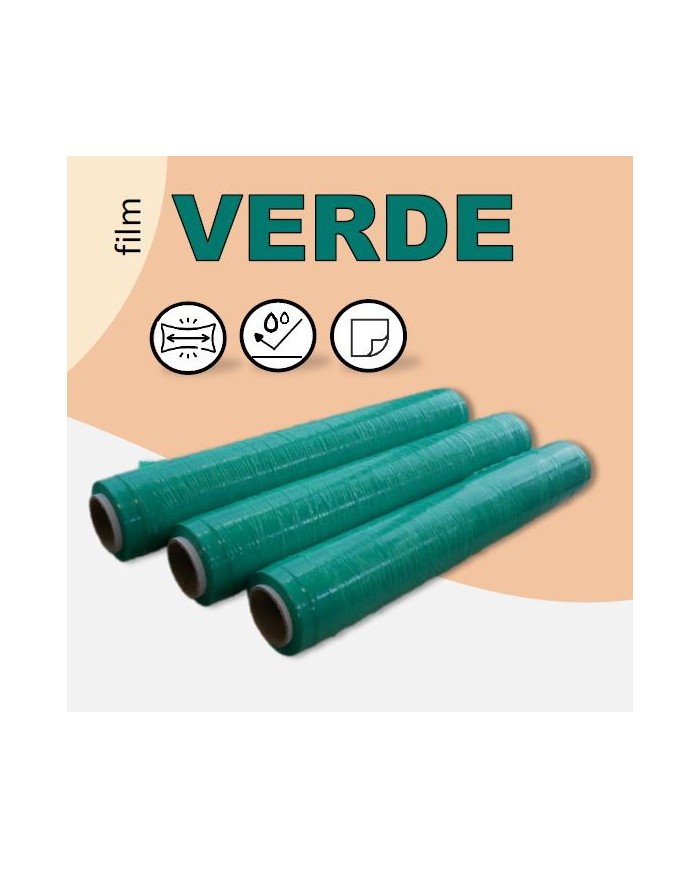 Film Paletizar Manual 23 Micras VERDE,  60% reciclado