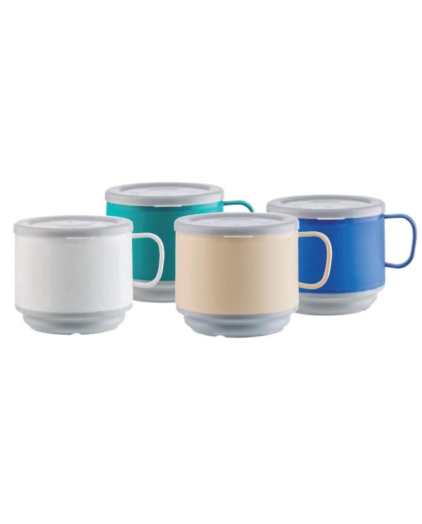 TAZA ISOTERMICA POLIPROPILENO BLANCA,GRIS O AZUL