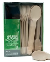Cuchara de madera ecológica 165 mm – 100 unidades
