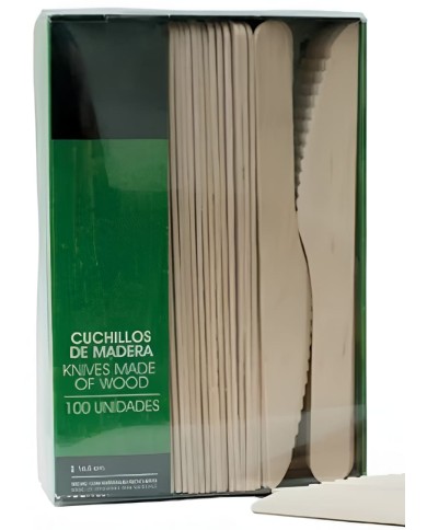 CUCHILLOS MADERA "PURE" 16.5 CM (100 ****