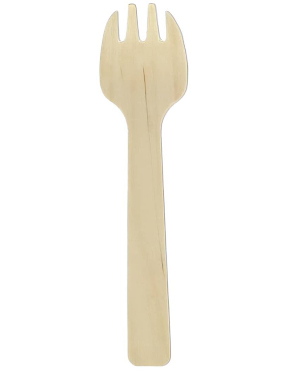 MINI TENEDOR MADERA "PURE" 105mm (100 uds/ paqute)***