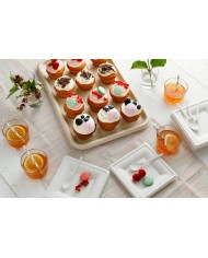 Plato caña de azúcar 16 cm cuadrado - 50 uds