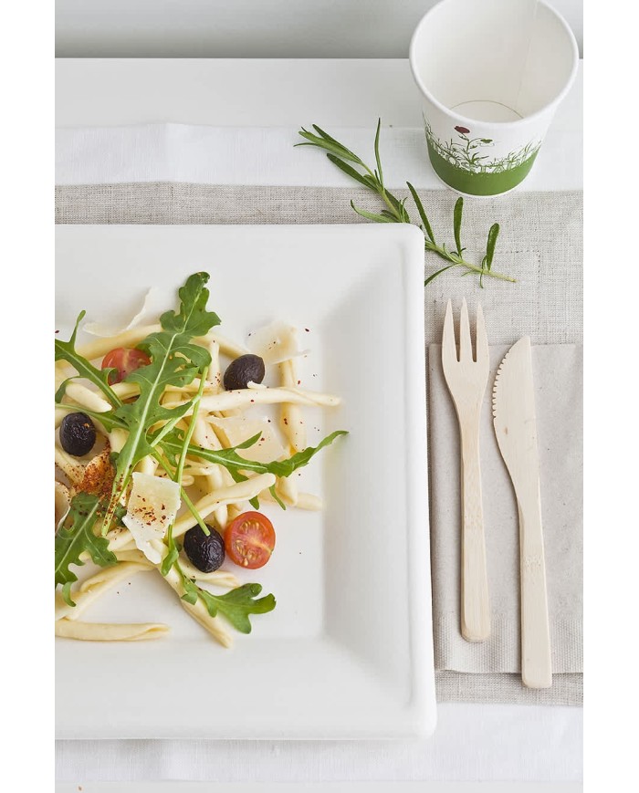 Plato caña de azúcar 16 cm cuadrado - 50 uds