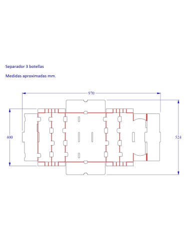 Caja para Vino con Separador para 3 Botellas | Pack 16 Unidades