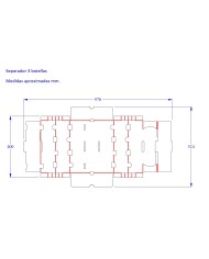 Caja para Vino con Separador para 3 Botellas | Pack 16 Unidades