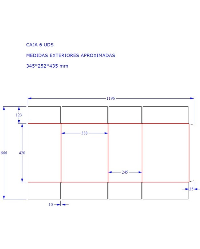 Caja para Vino con Separador para 6 Botellas
