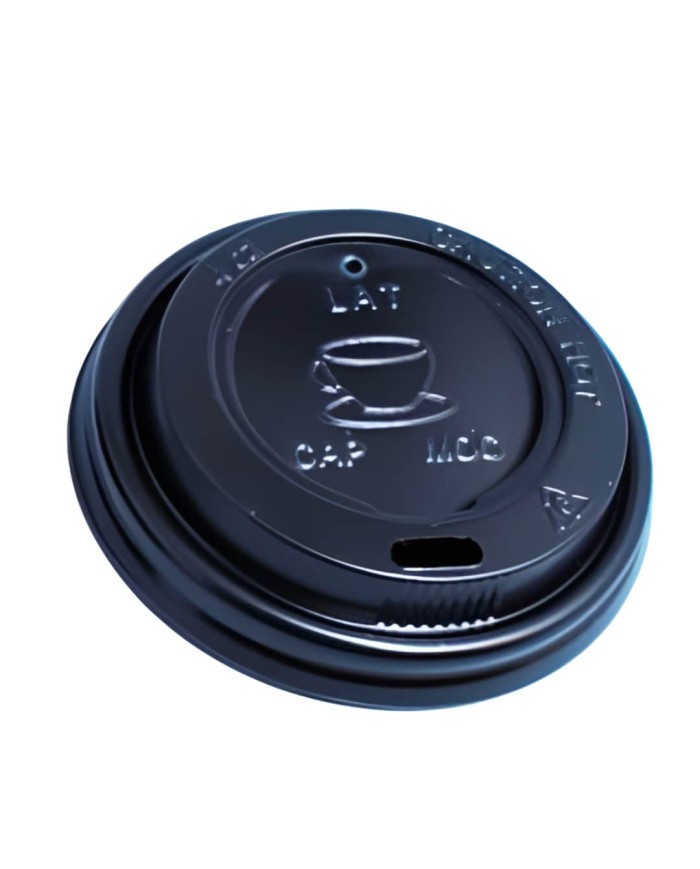 TAPA VASO CAFE/CAPUCHINO  NEGRA   4 oz (Bolsa 50 uds)***