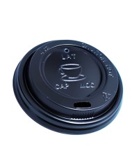 TAPA VASO CAFE/CAPUCHINO  NEGRA   4 oz (Bolsa 50 uds)***
