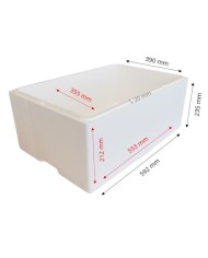 Caja y tapa de poliestireno expandido 41 L (5 cajas)