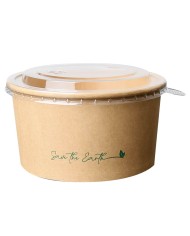 Ensaladera Cartón Kraft Bol + Tapa 1300ml