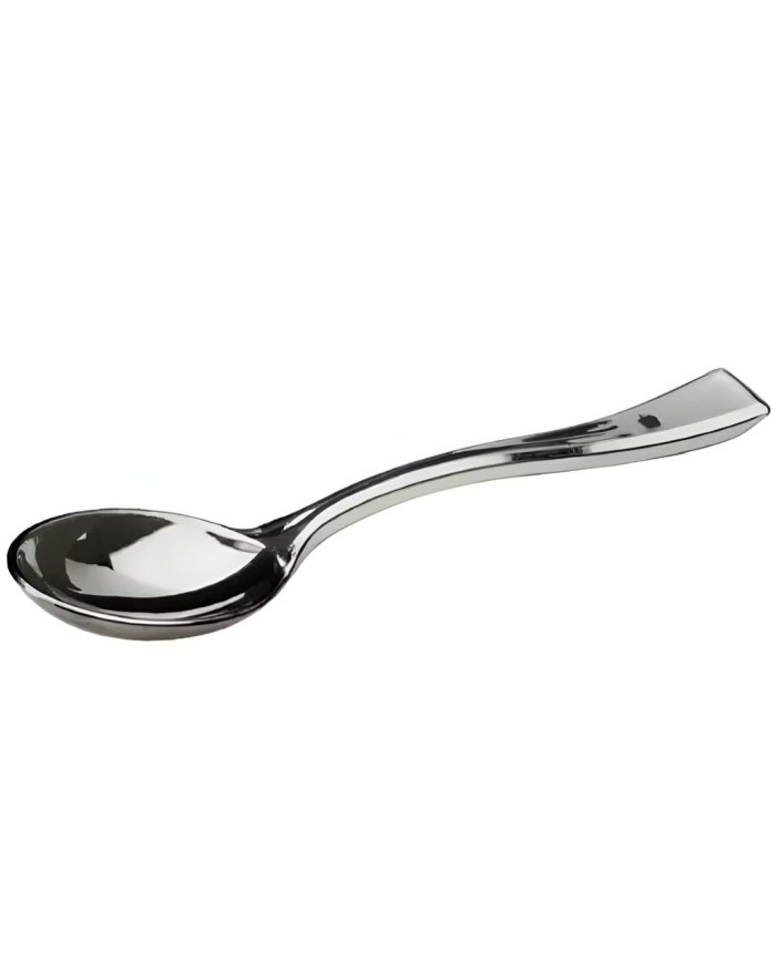 Cuchara de postre efecto metal 13 cm (1 paquete de 50 unidades)