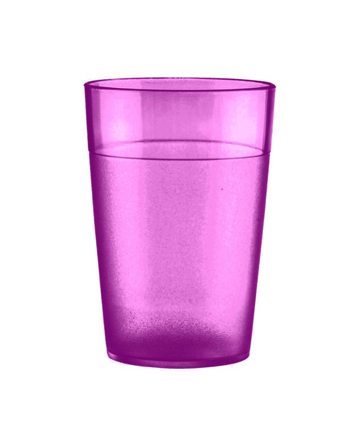 VASO AGUA POLICARBONATO 250cc COLOR MORADO TRANSPARENTE 70 X 102 mm