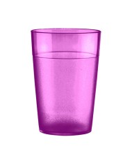 VASO AGUA POLICARBONATO 250cc COLOR MORADO TRANSPARENTE 70 X 102 mm