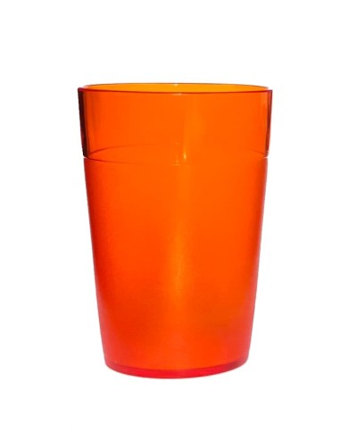 VASO AGUA POLICARBONATO 250cc COLOR NARANJA ZANAHORIA TRANSPARENTE 70 X 102 mm
