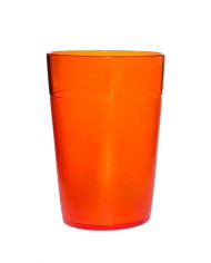 VASO AGUA POLICARBONATO 250cc COLOR NARANJA ZANAHORIA TRANSPARENTE 70 X 102 mm
