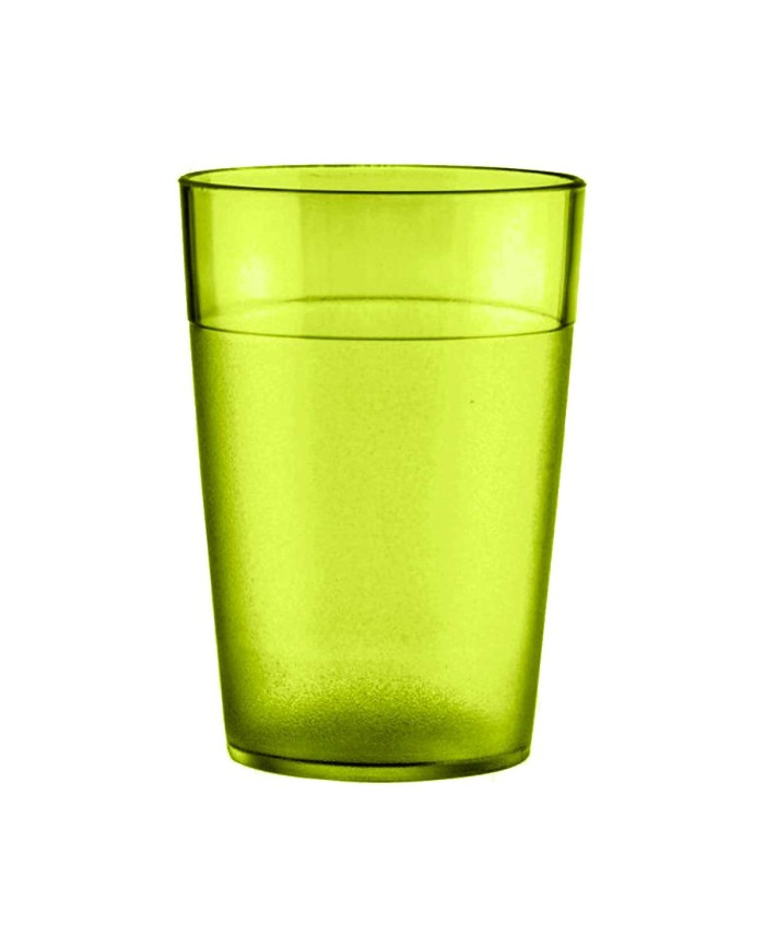 VASO AGUA POLICARBONATO 250cc COLOR VERDE LIMA TRANSPARENTE 70 X 102 mm