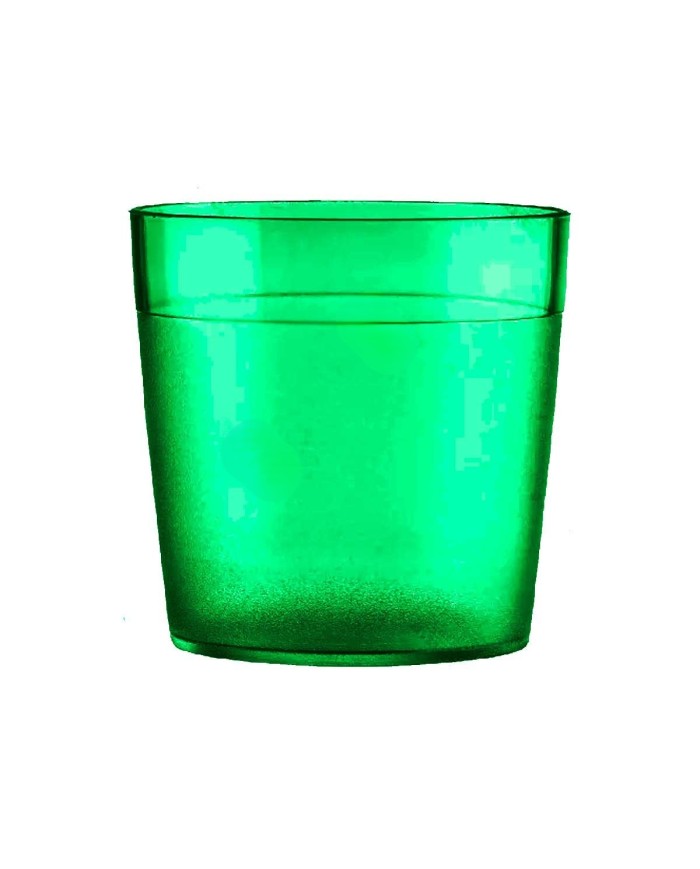 VASO AGUA POLICARBONATO 170cc VERDE BOSQUE TRANSPARENTE (70 X 70 mm)