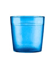 VASO AGUA POLICARBONATO 170cc AZUL CAPRI  TRANSPARENTE  (70 X 70 mm)