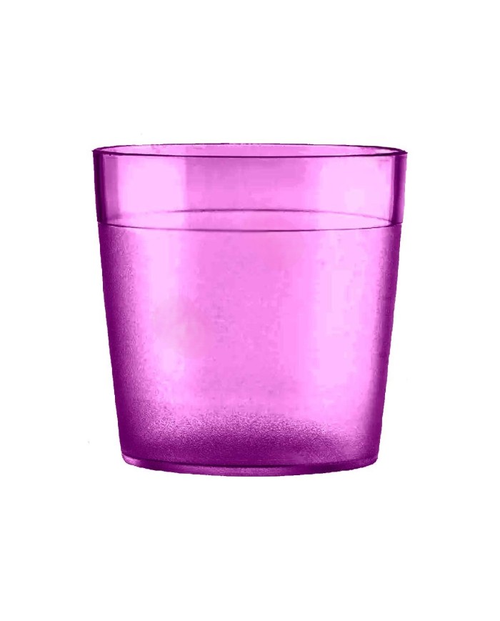 VASO AGUA POLICARBONATO 170cc MORADO  TRANSPARENTE (70 X 70 mm)