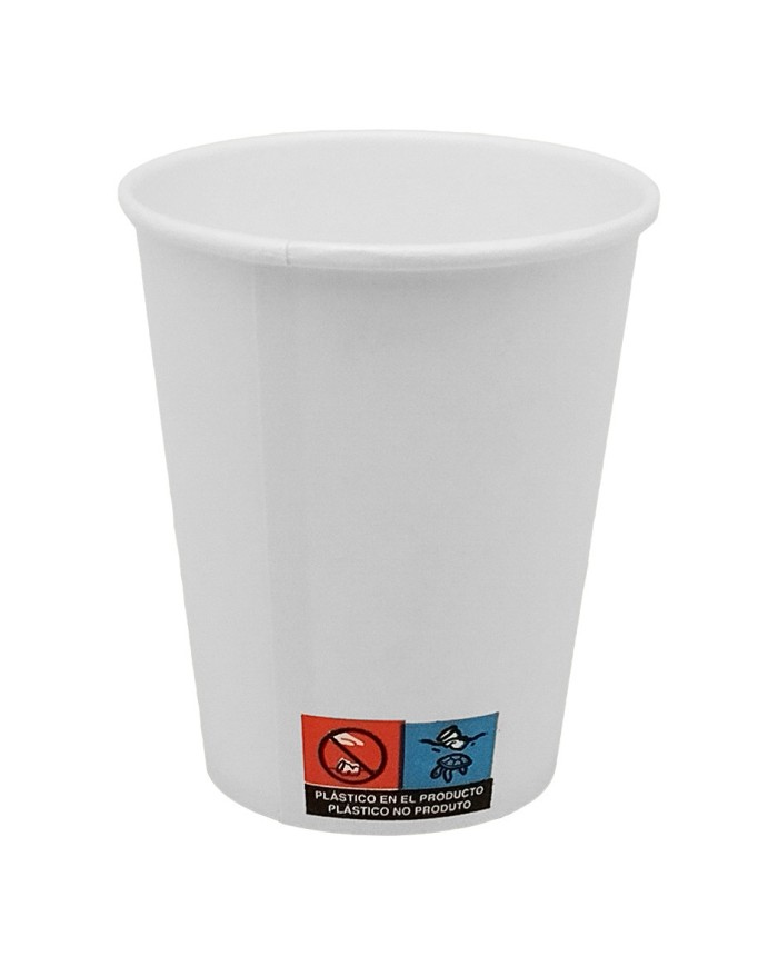 Vaso de Cartón Blanco 8 Oz (240 ml) | Pack 50 Unidades