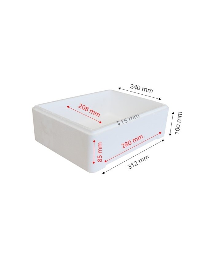 Caja y tapa de poliestireno expandido 5 Litros