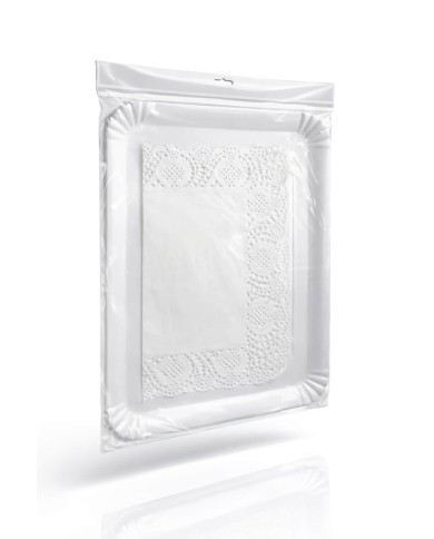 SET DE 1 BANDEJA DE CARTON Y BLONDA BLANCO (31 X 38) ****