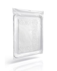 SET DE 1 BANDEJA DE CARTON Y BLONDA BLANCO (31 X 38) ****