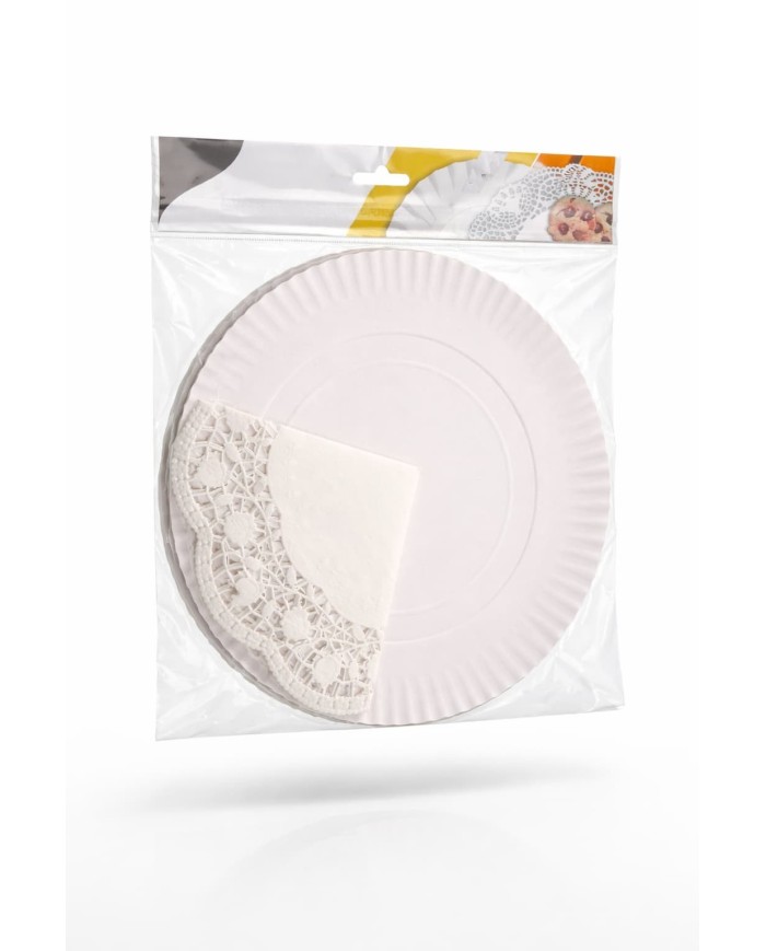 SET DE 4 BANDEJA DE CARTON Y BLONDA BLANCO (27 CM / 32 CM)***