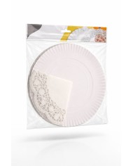 SET DE 4 BANDEJA DE CARTON Y BLONDA BLANCO (27 CM / 32 CM)***