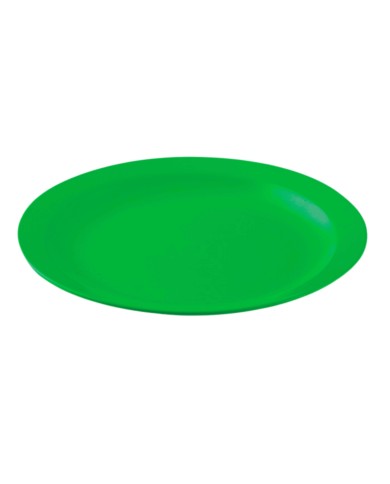 Plato Llano Policarbonato Verde Bosque 23 cm