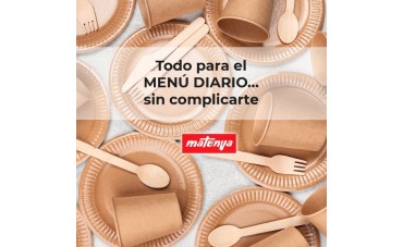 Soluciones desechables para menús diarios en colegios, empresas y residencias