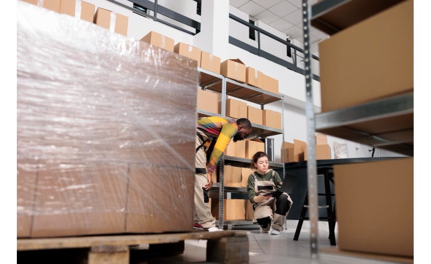 Film de paletizar para almacenes.